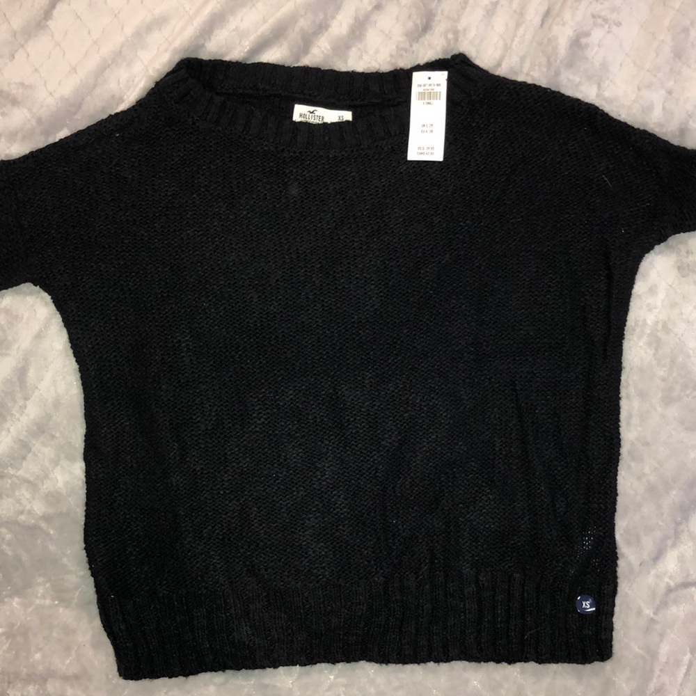 Black crew neck sweater from Hollister